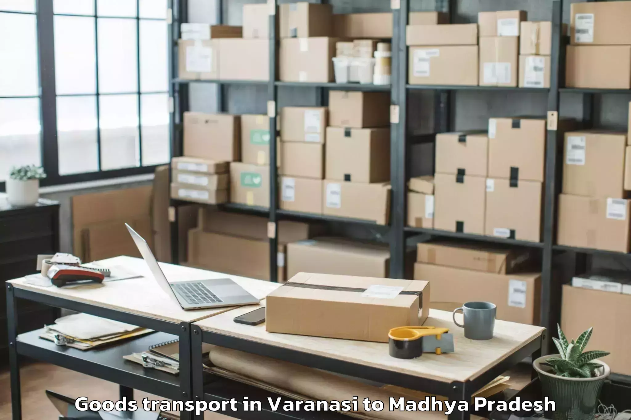 Trusted Varanasi to Rahatgarh Goods Transport